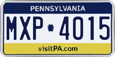 PA license plate MXP4015