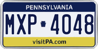 PA license plate MXP4048
