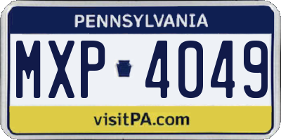 PA license plate MXP4049