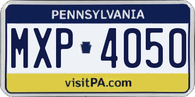 PA license plate MXP4050