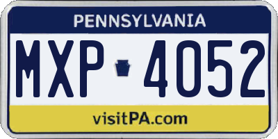 PA license plate MXP4052