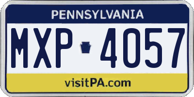 PA license plate MXP4057