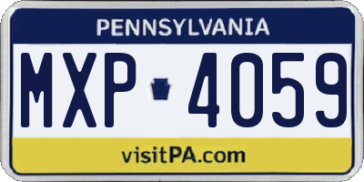 PA license plate MXP4059