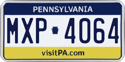 PA license plate MXP4064
