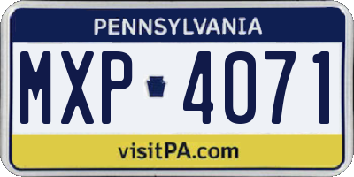 PA license plate MXP4071