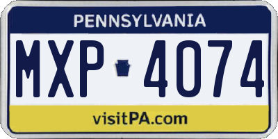 PA license plate MXP4074