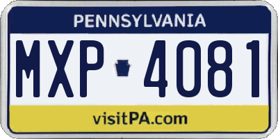PA license plate MXP4081