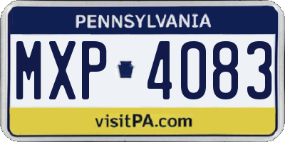 PA license plate MXP4083