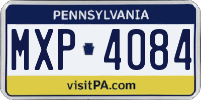 PA license plate MXP4084