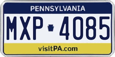 PA license plate MXP4085