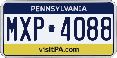 PA license plate MXP4088