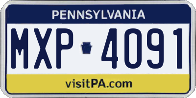 PA license plate MXP4091