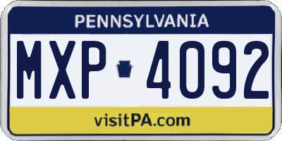 PA license plate MXP4092