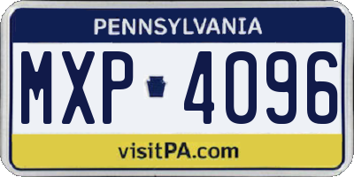 PA license plate MXP4096