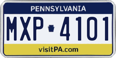 PA license plate MXP4101