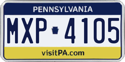 PA license plate MXP4105