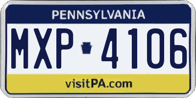 PA license plate MXP4106