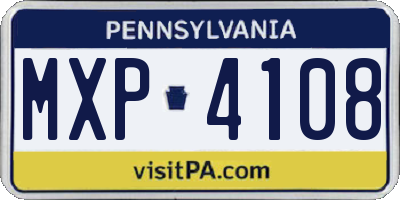 PA license plate MXP4108
