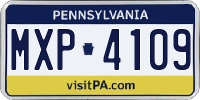PA license plate MXP4109