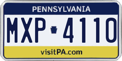 PA license plate MXP4110