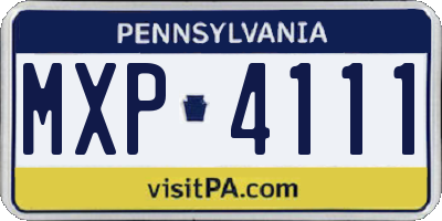 PA license plate MXP4111
