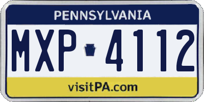 PA license plate MXP4112
