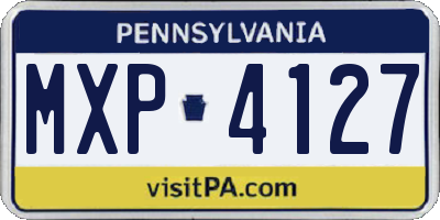 PA license plate MXP4127