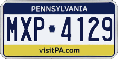 PA license plate MXP4129