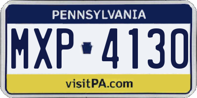 PA license plate MXP4130