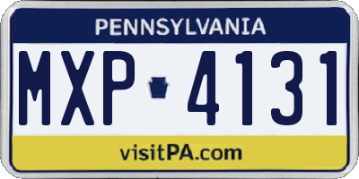 PA license plate MXP4131