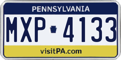 PA license plate MXP4133