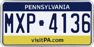 PA license plate MXP4136