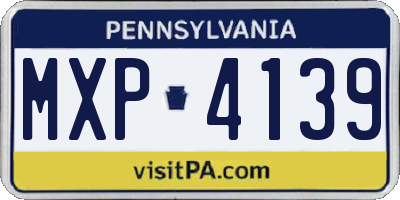PA license plate MXP4139
