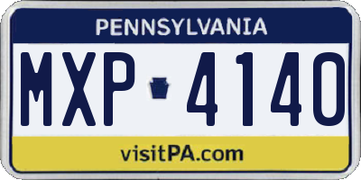PA license plate MXP4140