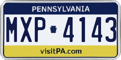 PA license plate MXP4143