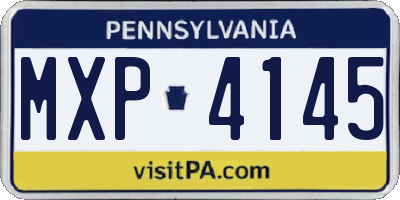 PA license plate MXP4145