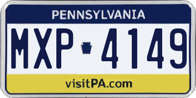PA license plate MXP4149