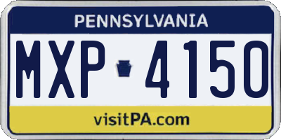 PA license plate MXP4150