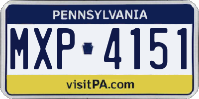 PA license plate MXP4151