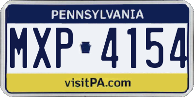 PA license plate MXP4154