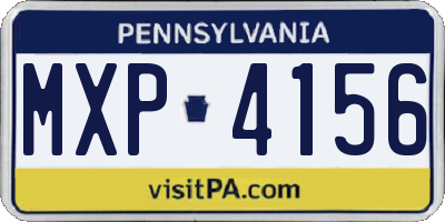 PA license plate MXP4156