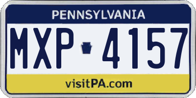 PA license plate MXP4157