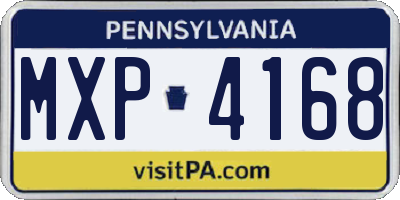 PA license plate MXP4168