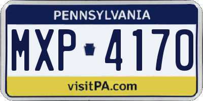 PA license plate MXP4170