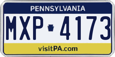 PA license plate MXP4173