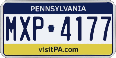 PA license plate MXP4177