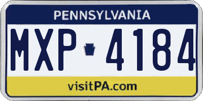 PA license plate MXP4184