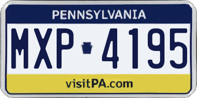 PA license plate MXP4195
