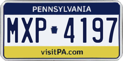 PA license plate MXP4197