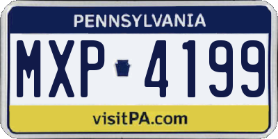 PA license plate MXP4199